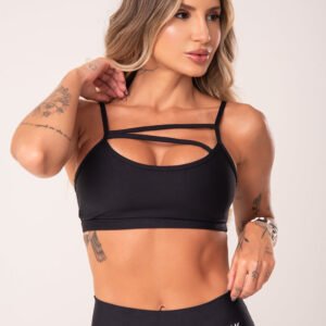 Top Fitness Preto Com Tiras Básico Dlk
