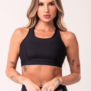 Top Fitness Preto Cruzado Com Bojo Removível Dlk