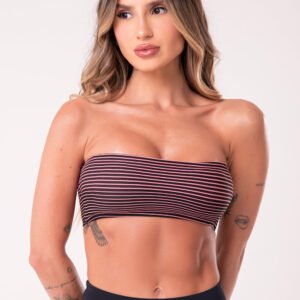 Top Faixa Jacquard Listrado Rosa Dlk