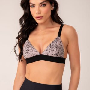 Top Fitness Jacquard Gota Rosê Com Elástico Dlk