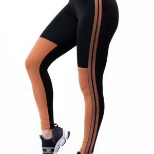 Calça Legging Energy Preta Com Recorte E Elástico Amêndoa Dlk