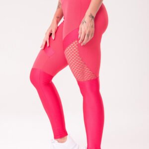 Calça Legging Energy Com Recortes Em Tela Rosa Dlk