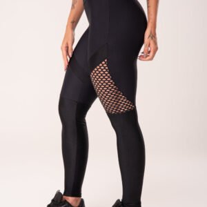 Calça Legging Energy Com Recortes Em Tela Preto Dlk