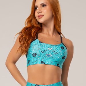 Top Fitness Feminino Com Bojo New Printed Estampado Olho Grego Dlk