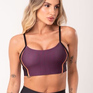 Top Fitness Feminino Com Bojo Estampado Strong Rosa Printed Dlk