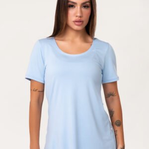 Camiseta Fitness Aura Dlk - Mujer - Azul Claro