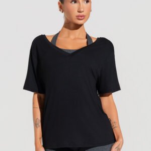 Blusa negra Soul Dlk con cuello de pico para mujer