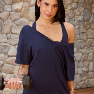 Blusa para mujer con cuello de pico Soul Dlk azul marino