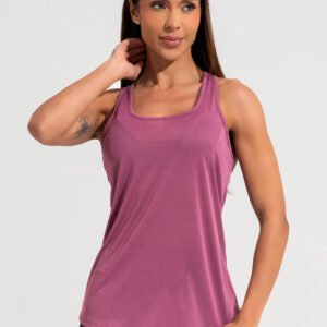 Camiseta de poliamida Fitness para mujer Modelo básico de nadador Dlk Rosa antiguo