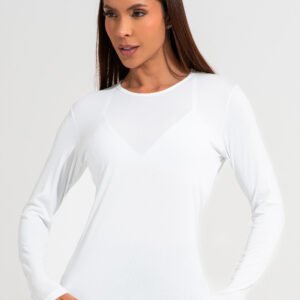 Blusa Manga Larga DLK Basic · Blanco - ropa deportiva Uruguay