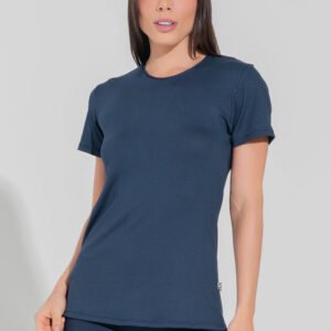 Blusa Fitness Feminina Alongada Motion Lines Dlk Azul Marinho