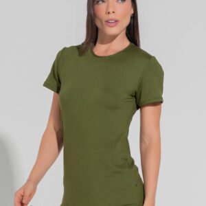 Blusa Fitness Feminina Alongada Motion Lines Dlk Verde Oliva