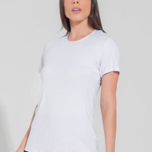 Blusa Fitness Feminina Alongada Motion Lines Dlk Branco