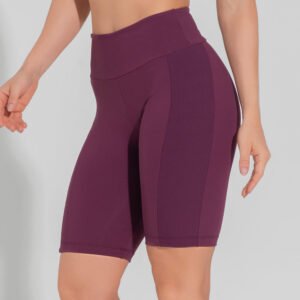 Bermuda Fitness Feminina Com Detalhe Canelado Motion Lines Dlk Vinho