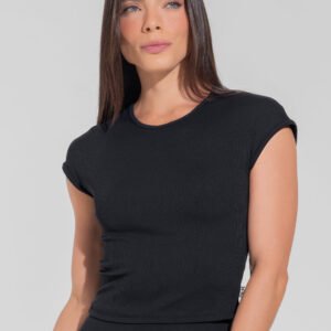 Blusa Feminina Canelada Motion Lines Dlk Preto