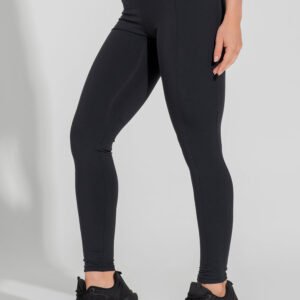 Legging Fitness con detalle de canalé Motion Lines negro mujer
