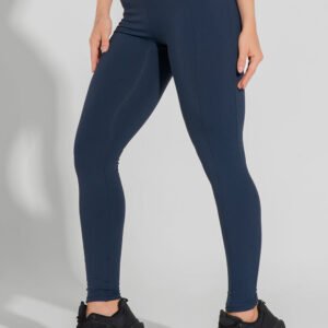 Leggings para mujer Fitness con detalle de canalé Motion Lines Dlk azul marino