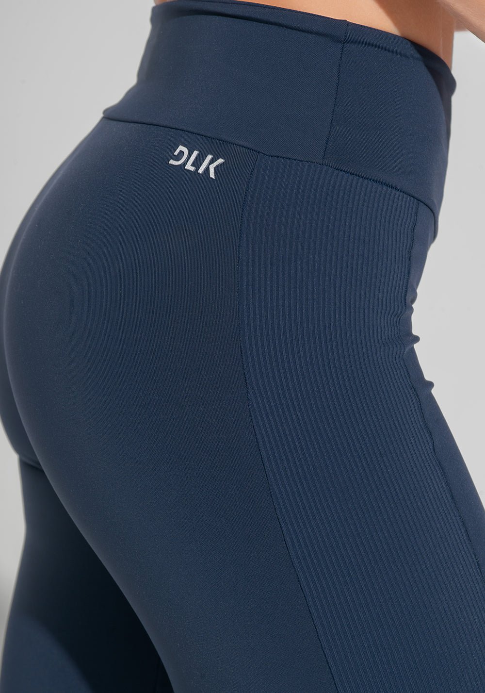 Legging de fitness para mujer con líneas de movimiento laterales acanaladas Dlk Navy - Imagen 5