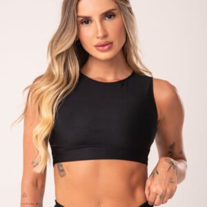 Top Cropped Preto Básico Dlk