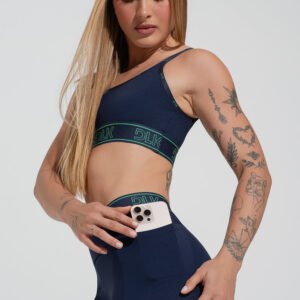 Leggings de fitness para mujer con bolsillos y cinturilla elástica Activity Dlk azul marino