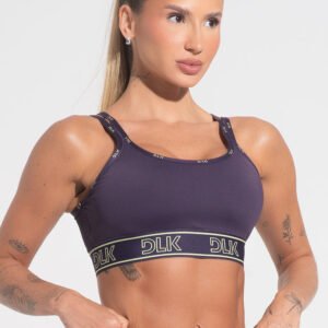Camiseta fitness de mujer con abultamiento y tirantes elásticos dobles Activity Dlk morado