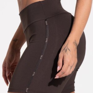 Bermuda Fitness Feminina Com Elástico Estreito Lateral Activity Dlk Marrom Café