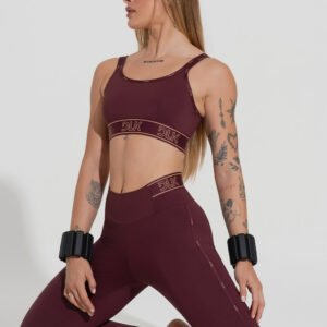 Legging Fitness para mujer con cinturilla elástica y actividad lateral Dlk Wine