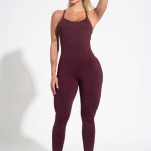 Mono Fitness para mujer con tirantes cruzados elásticos Activity Dlk Wine