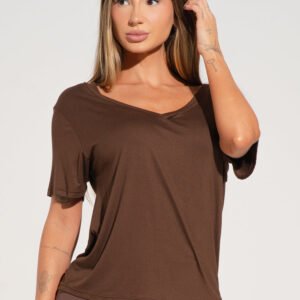 Blusa DLK Basic Escote V · Marrón - ropa deportiva Uruguay