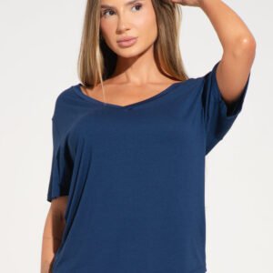 Blusa DLK Basic Escote V · Azul Marino - ropa deportiva Uruguay
