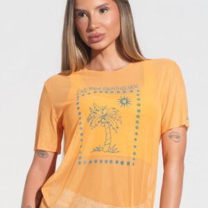Blusa Feminina Tule Energia Brasileira Dlk Amarelo