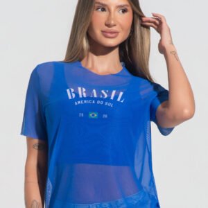 Blusa Feminina Tule Alma Latina Dlk Azul