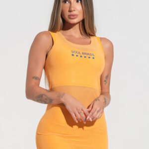 Camiseta "Tulle Soul Brasil Dlk" - Mujer - Amarillo