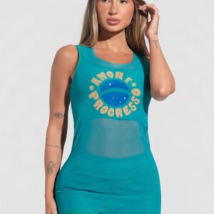 Camiseta nadadora tul "Love And Progress" - Mujer - Verde